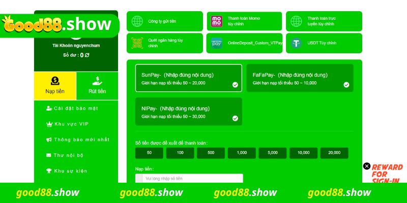  Hướng dẫn chi tiết cách nạp tiền Good88 chuẩn xác nhất
